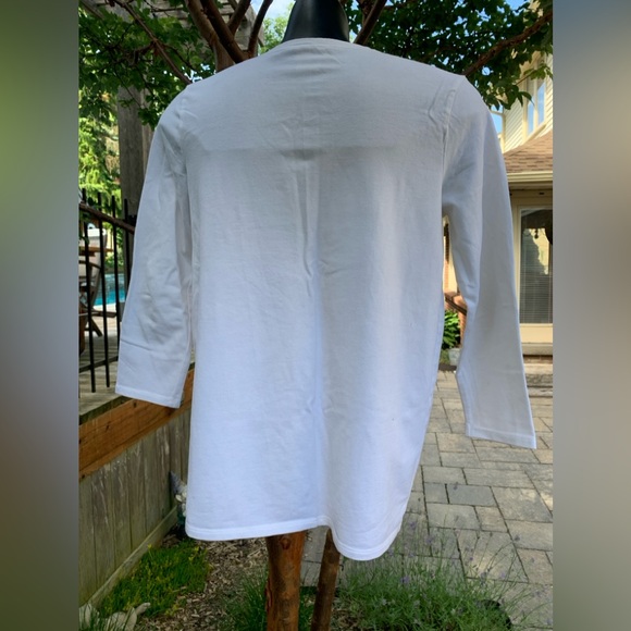 Maternity “Oh Baby” by Motherhood Top by Sz S Bedazzled White - Picture 4 of 6